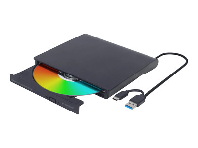 Gembird Slim DVD-Writer USB-C 3.1, 24x CD/8x DVD, extern, schwarz