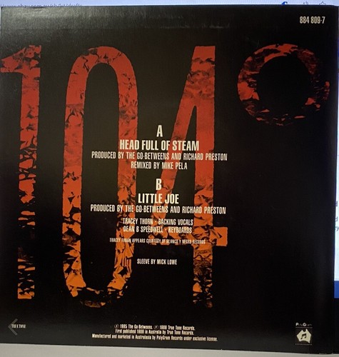 GO-BETWEENS- HEAD FULL OF STEAM 7"45RPM VINYL AUSTRALIA PICTURE SLEEVE TRUETONE - Picture 2 of 2