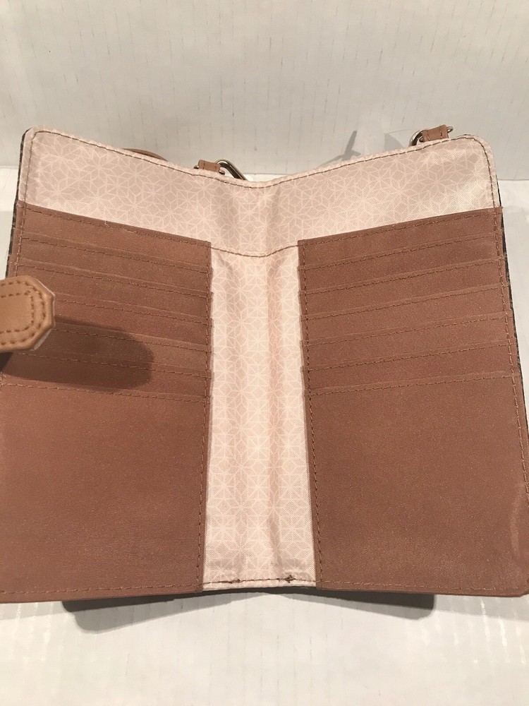Brown Time & Tru Natalie Women's Cellie Wallet-on-a-String Phone Case