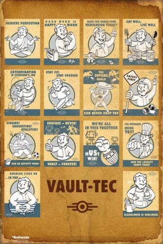 Fallout - Vault Tec Compilation POSTER 61x91cm NEW * Vault Boy quotes - Picture 1 of 1