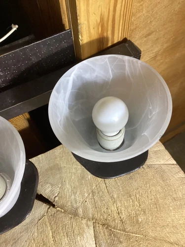 Quoizel LP86021B Glass Wall Sconce Lighting Shades 2 Dark Bronze Color - Picture 3 of 10