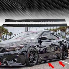 For Nissan Maxima 2010-2023 Carbon Fiber Side Skirt Extension Lip Rocker Spoiler