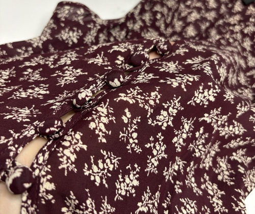 Gilet da donna Shelli Segal vintage lavanderia anni '90 bottoni grunge floreale taglia 8 - Foto 8 di 11