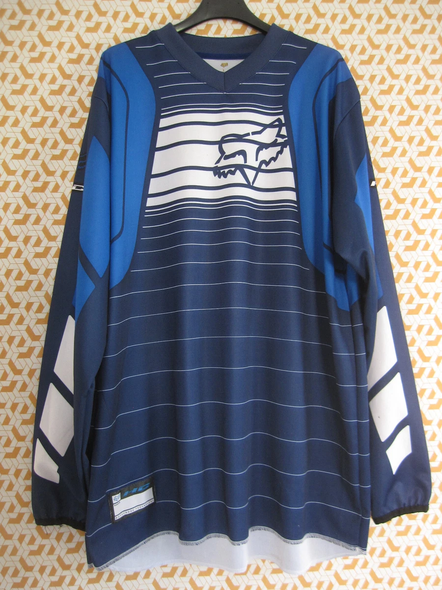 Maillot Vintage Fox Racing, Bleu, Manches Longues, Taille L, Cyclisme VTT Motocross
