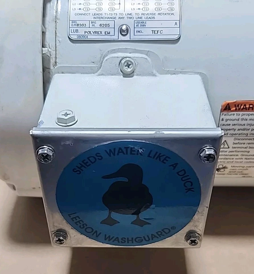 *PREOWNED* Leeson Electric C6T17WC25C Washguard Motor 1/3/4Hp 460V + Warranty! - Image 4 of 4