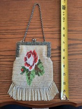Antique Glass Seed Bead Purse