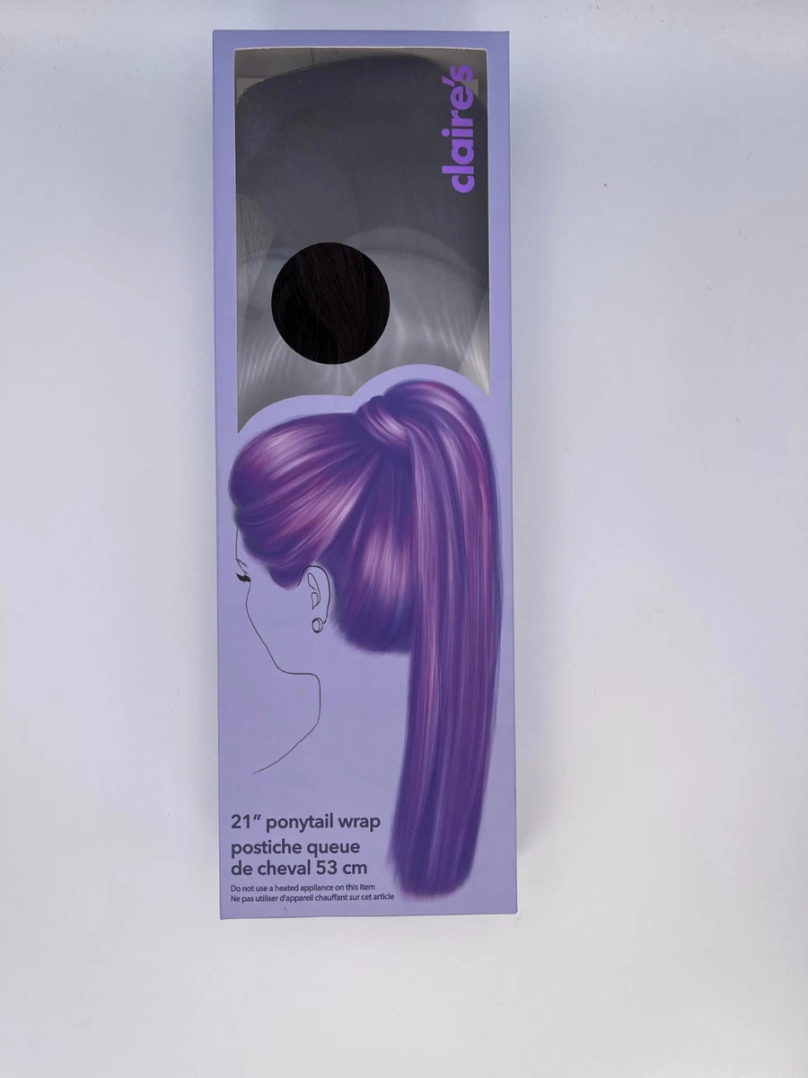 Claire s Accessories Ponytail Wrap Dark Brown 21