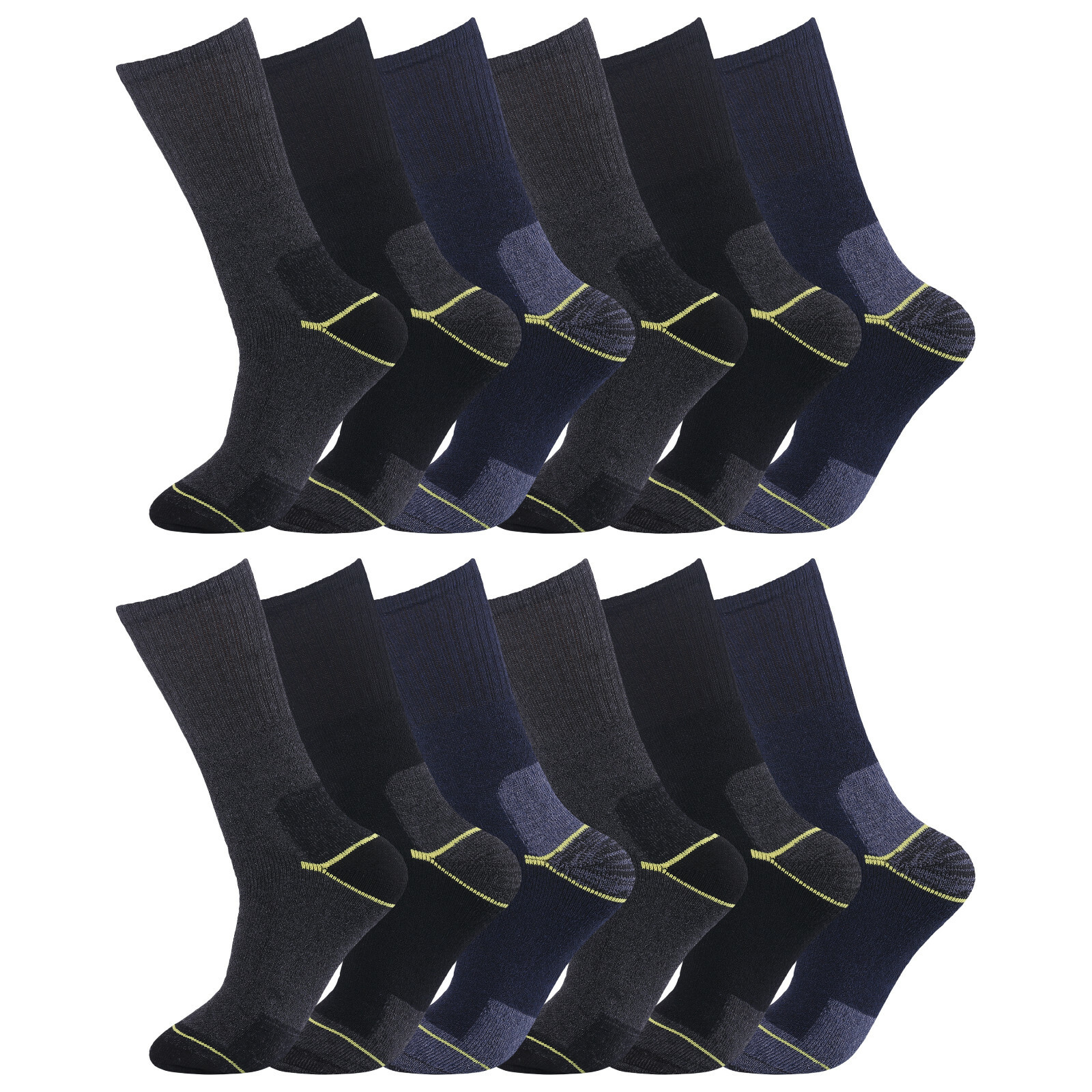 6 PAIRS MENS BIG FOOT HEAVY DUTY THICK WORK BOOT SOCKS SIZE 1114 LARGE