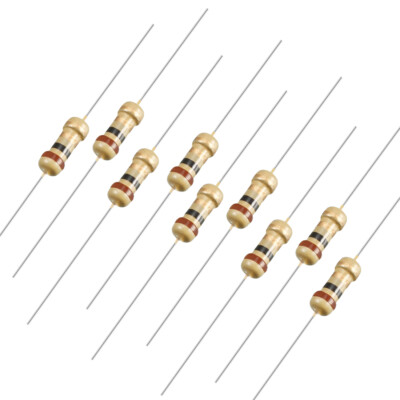 100pcs Axial Carbon Film Resistors 1 Ohm 0.25W 5% Tolerances 4 Color Bands