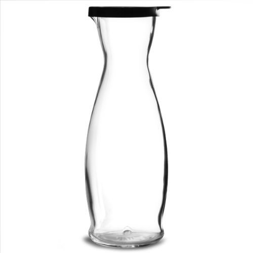 Indro Carafes with Black Cap ( 35.2oz / 1ltr) | Glass Carafe, Wine Carafe - Picture 2 of 2