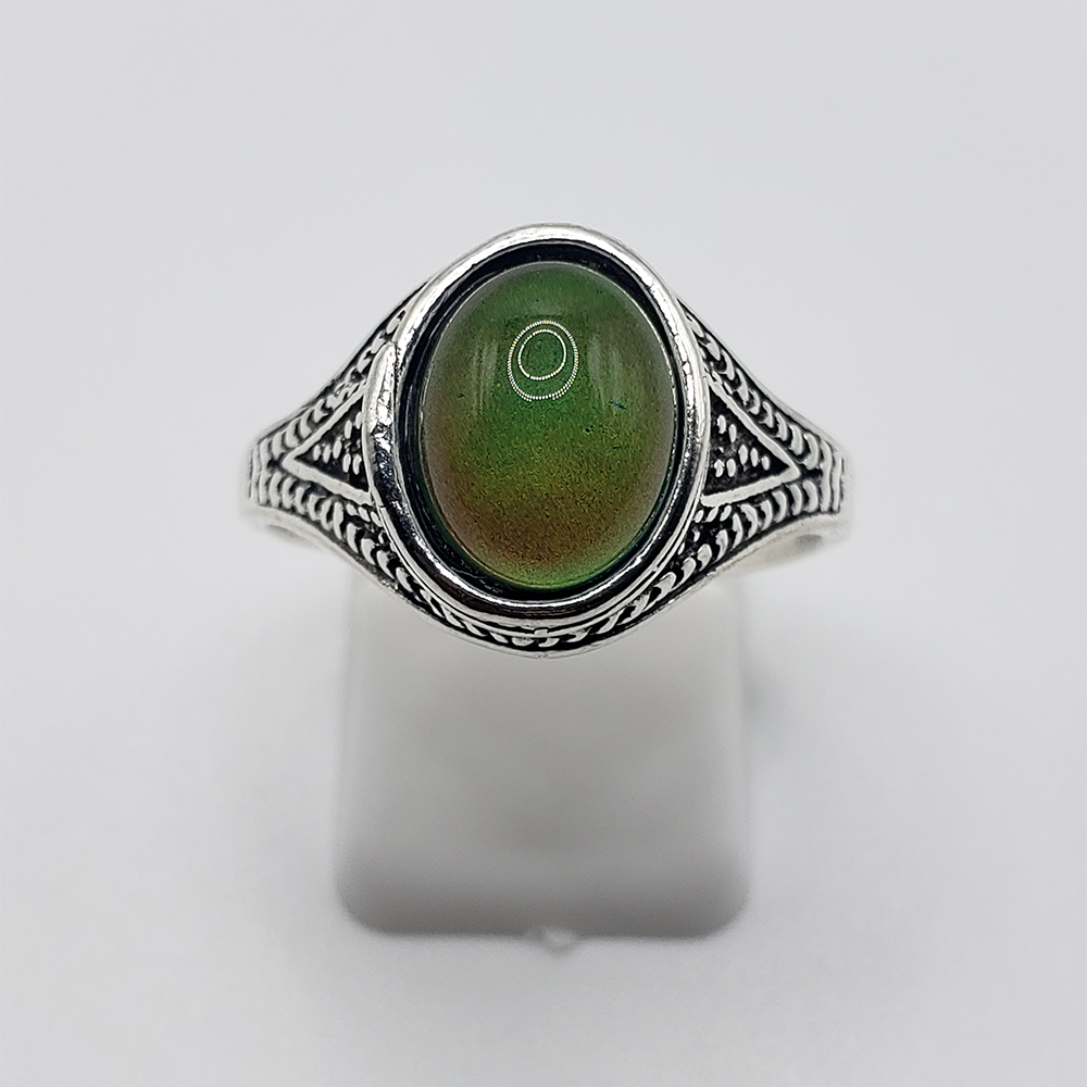 Vintage Hand Made Mood Ring Silver Small Stone Color Changing For Men And  Women