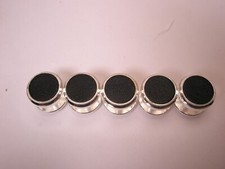 7/16" Black Silver Tone Vintage Formal Shirt Tuxedo Prom Groom Stud set tc