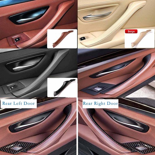 4PCS Beige Car Doors Inner Pull Handles Window Panel For BMW 5 Series 10-17 LHD - Picture 4 of 5