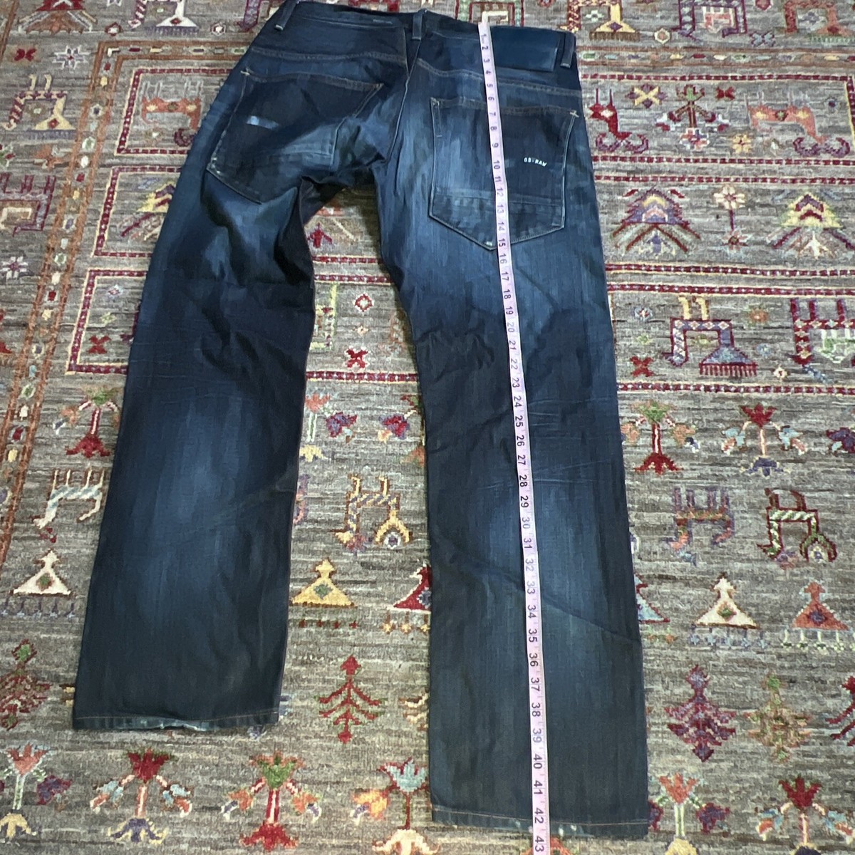 G Star Jeans Adult 33 Blue Raw Denim Dark Wash GS01 Straight Leg