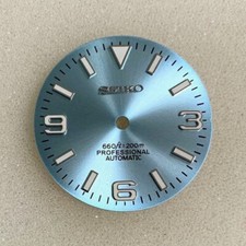 Light blue Explorer Watch Dial for 7S26 SKX007 Movement 2 Positiions 28.5mm