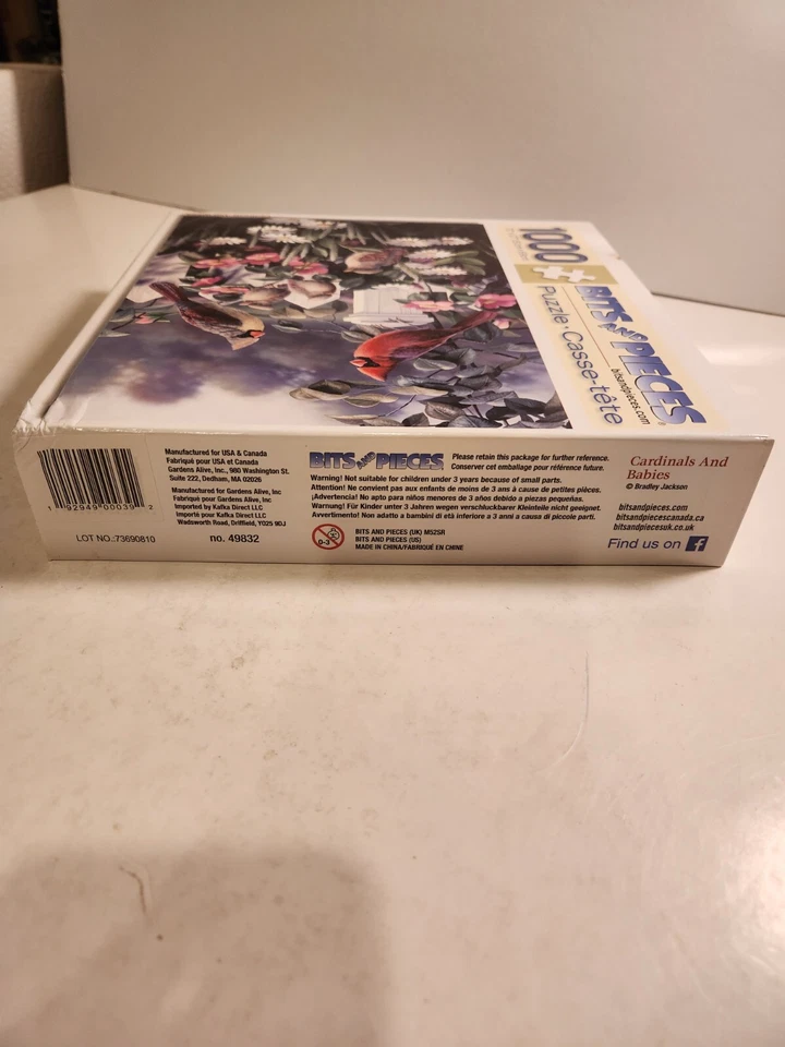 Bits and Pieces Cardinal and Baby Birdies 1000 Piece Puzzle 20 x 27 *BRAND NEW* - Image 4 of 4