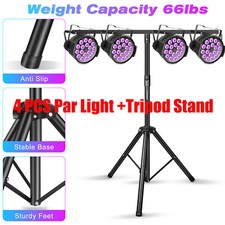 4PCs 270W 18 LED PAR Light RGBW Stage Lighting DMX DJ Disco Club Show with Stand