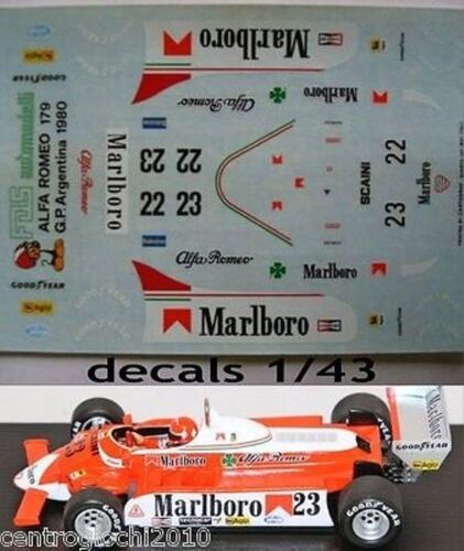 DECALS KIT 1/43 ALFA ROMEO F1 179 GP ARGENTINA 1980 - Afbeelding 1 van 1