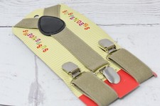 BABIES  CHILDREN'S KHAKI Y-BACK ELASTIC STRAPS SUSPENDERS US SELLER