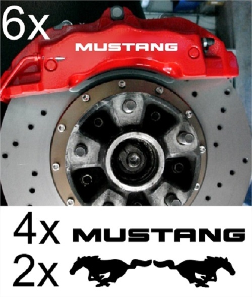 6x Mustang decals brake calipers stickers Logo eBay