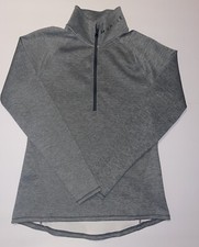 Under Armour Women's Large Grey Long Sleeve 1/2 Zip Fitted ColdGear Pullover