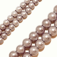 MAGNETIC HEMATITE STONE BEADS PEARLIZED LIGHT LAVENDER 6MM BEAD STRAND P5