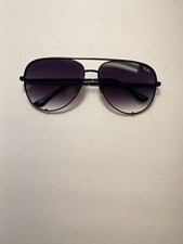 Quay x Desi High Key Black Aviator Sunglasses 111 Frames Gradient Lenses
