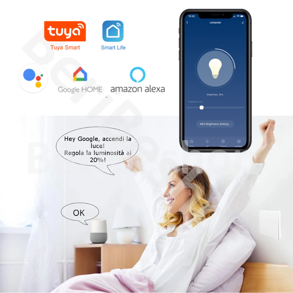 Interruttore Luce Con Telecomando Wireless RF433 E WiFi, Nessuna - Foto 2