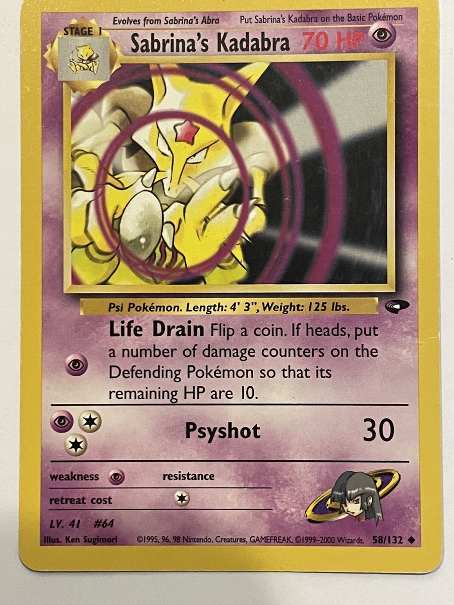 1995- 1st gen Sabrina's Kadabra Pokemon Card