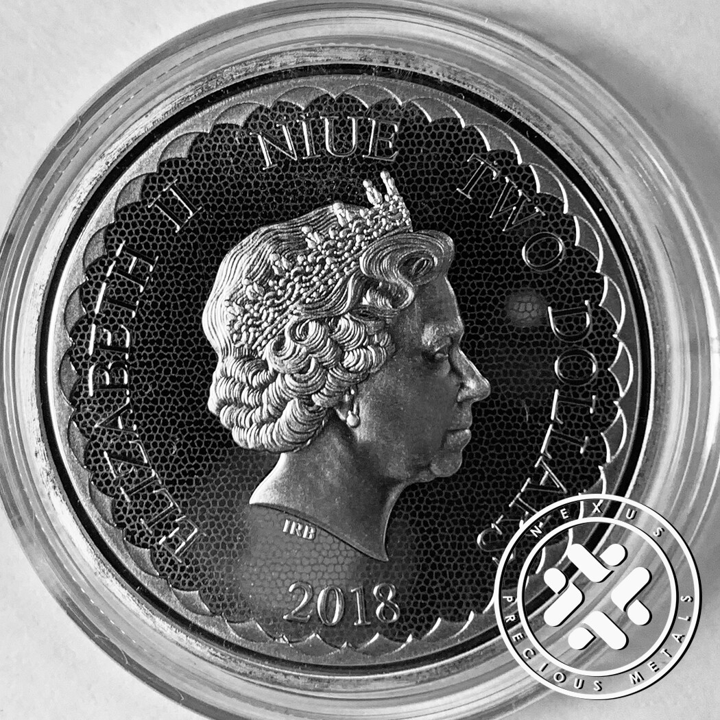2018 1 oz Niue Silver Coin $2 Double Dragon New Zealand Mint with