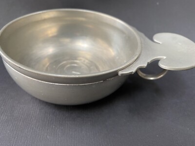 Vintage Etain d'art Titre Legal Frankreich Silber Weinprobe Becher