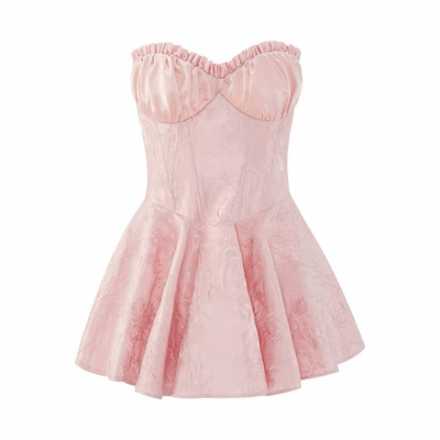 knee length dresses for ladies Zapaka Women Sparkly Pink Corset Tight Homecoming Dress with Lace Spaghetti Straps Short Hoco Dress, Pink / US12