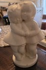 Vintage 1950s Cream Little Girl and Boy Ceramic Vase Planter Shawnee Pottery — photo 1