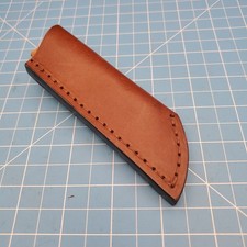 Fixed Blade Knife Sheath Brown Leather Belt Pouch 5.75"x4.5" Made in USA Tanto