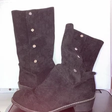 Women's Knee High Comfortable Boots Fashion Suede Slouch Boots for Women UK 42