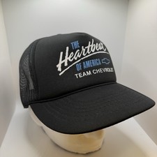 Vtg Chevrolet Chevy The Heartbeat Of America Snapback Hat Black Rare Blue