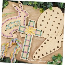 Easter Basket Stuffers - Easter Basket Essentials - Set of 4 Wooden Lacing