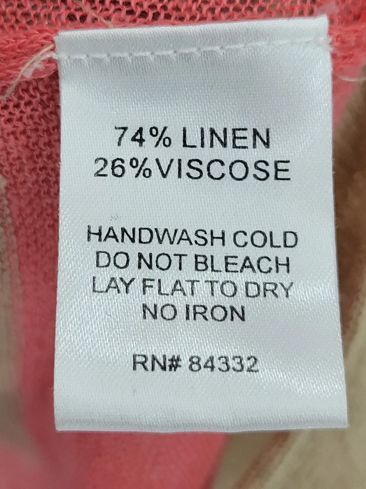 Sisters Cardigan 毛衣女式大号棕褐色橙色条纹亚麻轻便波西米亚 — 第 4/4 张图片