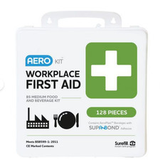 First Aid Kit - Medium Food + Beverage BS - Weatherpoof Case 128 pieces