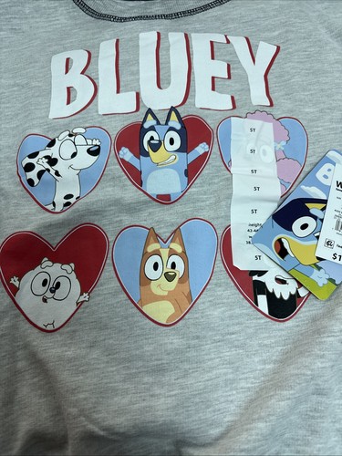 NEW, BLUEY TODDLER LIGHT GRAY LIGHTWEIGHT SWEATSHIRT, SIZE 5T - Picture 2 of 3