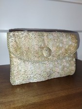 Vintage Brocade Evening Clutch Purse Floral Pattern