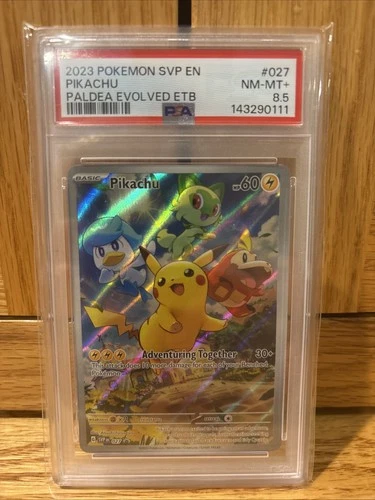 Pokémon TCG Pikachu 027 Promo Holo Black Star Paldea Evolved PSA 8.5
