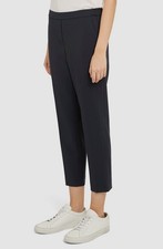 Theory Women's Black Stretch Crepe Pull-On Cropped Trouser Dress Pants Size 00