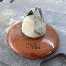 Vintage LAPP 1928 Brown Porcelain High Voltag...