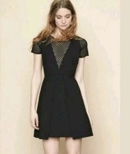MAJE Reve Crepe Dress In Black Size 1 $315