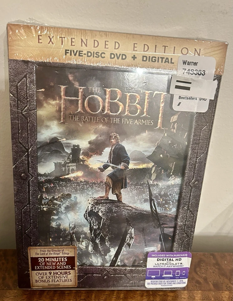 NEW Sealed The Hobbit The Battle of the Five Armies Extended Edition Five Disc - Image 2 of 4
