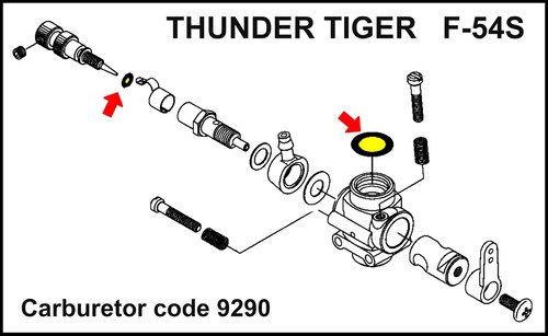 C350 - THUNDER TIGER F-54S MK1 - SET completo di guarnizioni/O-ring - Imagen 4 de 5