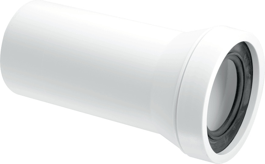McAlpine WC-CON3 Straight Adjustable Length Rigid WC Connector, White