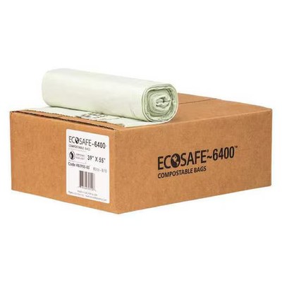 Ecosafe-6400 Hb3955-8 45 Gal Trash Bags, 39 In X 55 In, Extra Heavy-Duty, 0.85