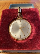Vintage  76 Raketa AU20Y 23 Jewel USSR Made Gold Pocket Watch With Box  Receipt